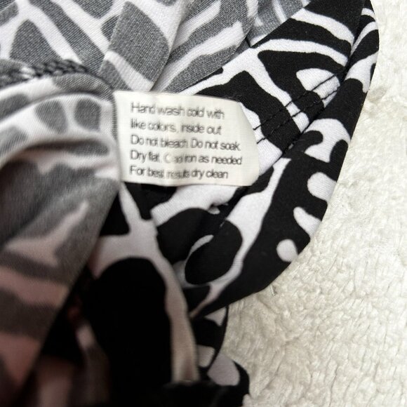 Tori Richard Womens Midi Shirt Dress Small Half Button Front Black White Print - Picture 5 of 9